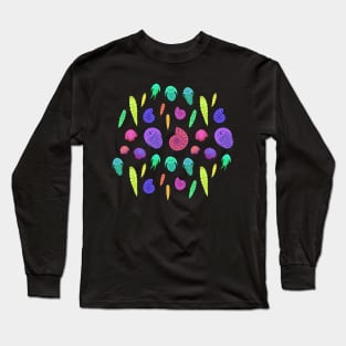 Paleozoic Fossil Pattern: Neon Long Sleeve T-Shirt